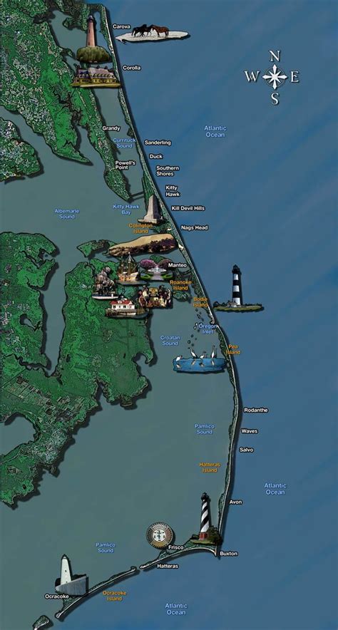 MAP The Outer Banks Nc Map
